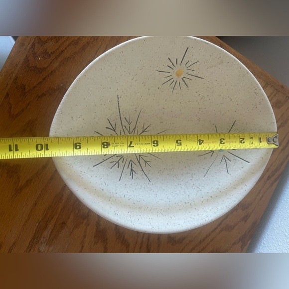 Vintage MCM Starburst Speckled Cleminson California Pottery Pedestal Dish Bowl - Picture 8 of 8